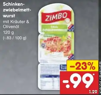 Netto Marken-Discount Schinkenzwiebelmettwurst 120g Angebot