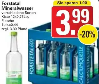 WEZ Forstetal Mineralwasser Kiste 12 x 0.75Ltr. Flasche Angebot