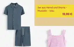 Takko Fashion Set aus Hemd und Shorts - Musselin - blau Angebot