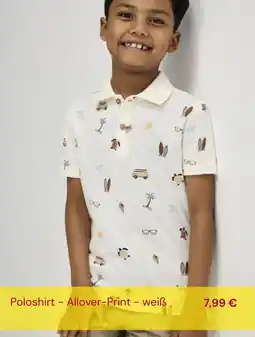 Takko Fashion Poloshirt - Allover-Print - weiß Angebot