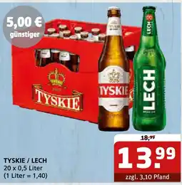 Getränke Quelle TYSKIE / LECH Angebot