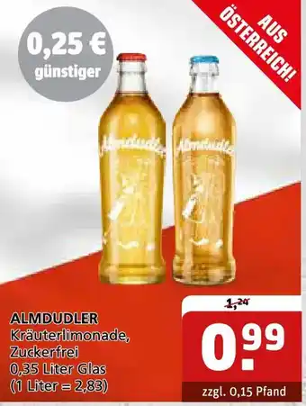 Getränke Quelle ALMDUDLER Kräuterlimonade, Zuckerfrei Angebot