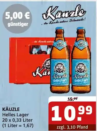 Getränke Quelle KÄUZLE Helles Lager Angebot