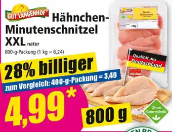 Norma Gut Langenhof Hähnchen  Minutenschnitzel XXL natur 800g Angebot