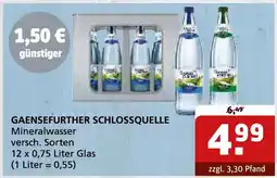 Getränke Quelle GAENSEFURTHER SCHLOSSQUELLE Mineralwasser Angebot
