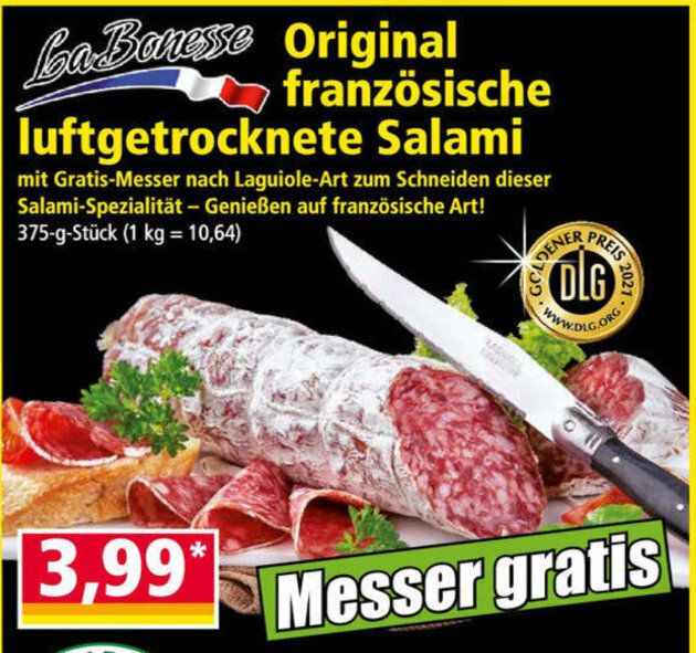 Original französische Salami 375g Angebot bei Norma