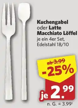 Combi Kuchengabel oder Latte Macchiato Löffel Angebot