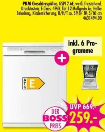 Möbel Boss PKM Geschirrspüler Angebot