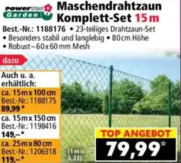 Norma Powertec Garden Maschendrahtzaun Komplett-Set 15m Angebot