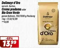 Simmel Dallmayr d'Oro, Crema prodomo oder Bio Gran Verde Angebot