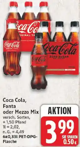 nah & gut Coca Cola, Fanta oder Mezzo Mix Angebot