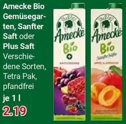 Globus Amecke Bio Gemüsegarten, Sanfter Saft oder Plus Saft Angebot