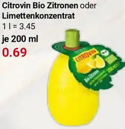 Globus Citrovin Bio Zitronen oder Limettenkonzentrat Angebot