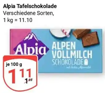 Globus Alpia Tafelschokolade Angebot