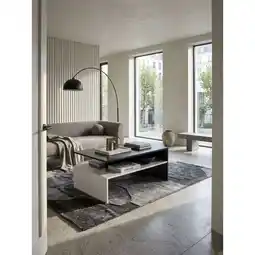 Netto Marken-Discount Couchtisch Schwarz/Weiß Holz mit Ablage 90x43x60cm, Modern Eckig Groß Hoch Angebot