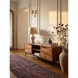 Netto Marken-Discount Lowboard Massivholz Modern Stil 147x51x38 cm mit zwei Türen Angebot