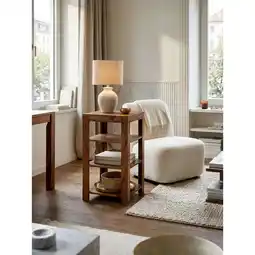 Netto Marken-Discount Regal Massivholz 4 Fächer Landhausstil MUMBAI, Dunkelbraun 44x44x80 cm Angebot