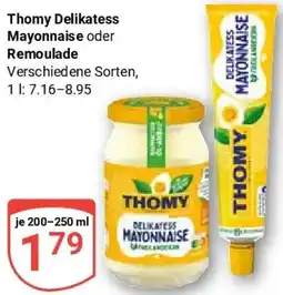 Globus Thomy Delikatess Mayonnaise oder Remoulade Angebot