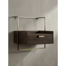 Netto Marken-Discount Nachttisch Mango Massivholz Wandmontage Schublade Boxspringbett, Braun 44x35x45 cm Angebot
