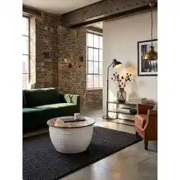 Netto Marken-Discount Couchtisch Weiß Industrial Mango-Massivholz Metall 60x36x60 cm Rund mit Stauraum Angebot