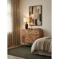 Netto Marken-Discount Sideboard – Akazie Massivholz/Metall, 90x86,5x40cm, 3 Schubladen Angebot