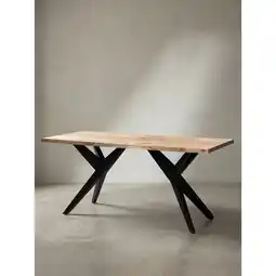 Netto Marken-Discount Esstisch Massivholz Metall Rechteckig Loft-Stil, Akazie 200x100x76 cm Angebot