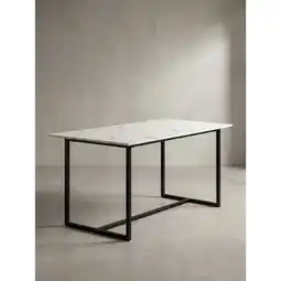 Netto Marken-Discount Esstisch Marmoroptik Metall Rechteckig Modern Klein, Weiß 180x90x76 cm Angebot