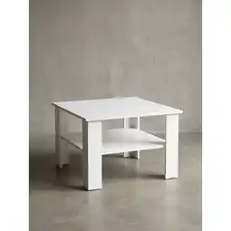 Netto Marken-Discount Couchtisch Eiche mit Ablage und Stauraum, Weiß 60x60x42 cm Angebot
