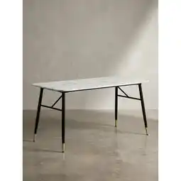 Netto Marken-Discount Esstisch Marmoroptik Metall Rechteckig Modern Klein, Weiß 140x80x76 cm Angebot