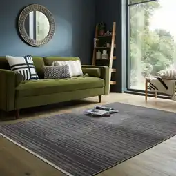 Netto Marken-Discount Teppich gestreift Anthrazit 200 x 300 cm - BREDE Kadima Design Angebot