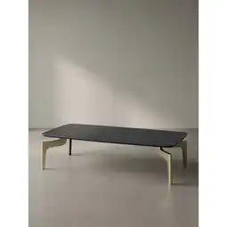 Netto Marken-Discount Couchtisch Schwarz/Gold Hochglanz Marmor Optik 120x60x30.5 cm Metall-Gestell Angebot
