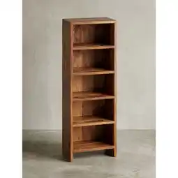 Netto Marken-Discount CD-Regal Massivholz 5 Fächer Landhausstil MUMBAI, Dunkelbraun 30x17x90 cm Angebot