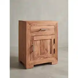 Netto Marken-Discount Nachttisch Massivholz Schublade Tür Boxspringbett MUMBAI, Akazie 50x40x60 cm Angebot