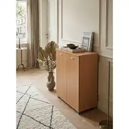 Netto Marken-Discount Schuhschrank Holz mit 4 Fächern und 2 Türen, Braun 60x35x90 cm Angebot