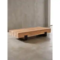 Netto Marken-Discount Couchtisch Braun-Schwarz Akazie Massivholz Metall 130x59x25cm Modern Rechteckig Angebot