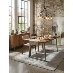Netto Marken-Discount Esstisch Massivholz Metall Trapezgestell Baumkante Rechteckig, Akazie 160x80x76 cm Angebot