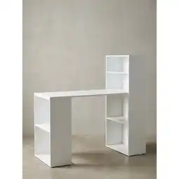 Netto Marken-Discount Schreibtisch Mit Regal Ablagefächer Modern Holz, Weiß 53x120x120 cm Angebot