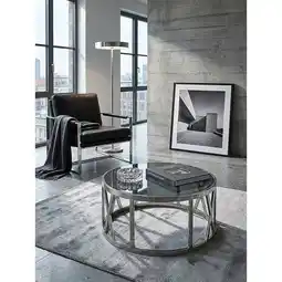 Netto Marken-Discount Couchtisch Glas Metall, Silber, Modernes Design, 60x60x30 cm Angebot
