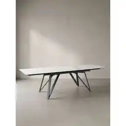 Netto Marken-Discount Esstisch Ausziehbar Keramik Glas Marmoroptik Rechteckig Groß, Weiß 180x95x76 cm Angebot