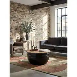 Netto Marken-Discount Couchtisch Schwarz Mango Holz Metall Industrial Stil 60x41x60 cm mit Stauraum Angebot