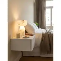 Netto Marken-Discount Nachttisch Holz Wandmontage Schublade ZADAR, Weiß 46x30x15 cm Angebot