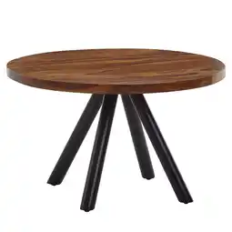 Netto Marken-Discount Couchtisch rund aus Massivholz mit Metallgestell, 60x60x35 cm Angebot