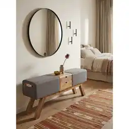 Netto Marken-Discount Sitzbank – Stoff/Massivholz, 120x56x30 cm, Grau, mit Schubladen, Turnbock-Design Angebot