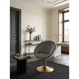 Netto Marken-Discount Loungesessel Samt mit Rückenlehne, drehbar im modernen Design, Grau 67x62x100 cm Angebot