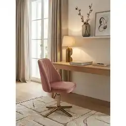 Netto Marken-Discount Drehstuhl Samt mit Lehne und ohne Rollen, Rosa 46x47x100 cm Angebot