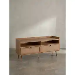 Netto Marken-Discount Lowboard Eiche-Dekor Rattan Modern Stil 120x56x39 cm mit Schubladen Angebot