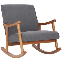 Netto Marken-Discount CLP Schaukelstuhl Morelia I Wippsessel Mit Stoff-Bezug I Holz In Walnuss-Optik Angebot
