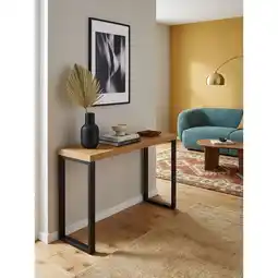 Netto Marken-Discount Konsolentisch – Eiche-Dekor/Schwarz, 120x39x75,5cm, schmal, mit Metallbeinen Angebot