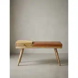 Netto Marken-Discount Sitzbank – Ziegenleder/Massivholz, 100x52x38 cm, Braun, mit Stauraum Angebot