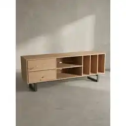 Netto Marken-Discount TV-Lowboard mit Eiche-Dekor, Schubladen und offenes Regal, modern, Braun 150x40x55 cm Angebot